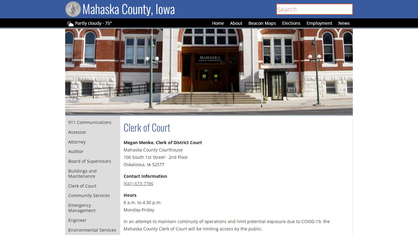 Clerk of Court - Mahaska County, Iowa | mahaskacountyia.gov