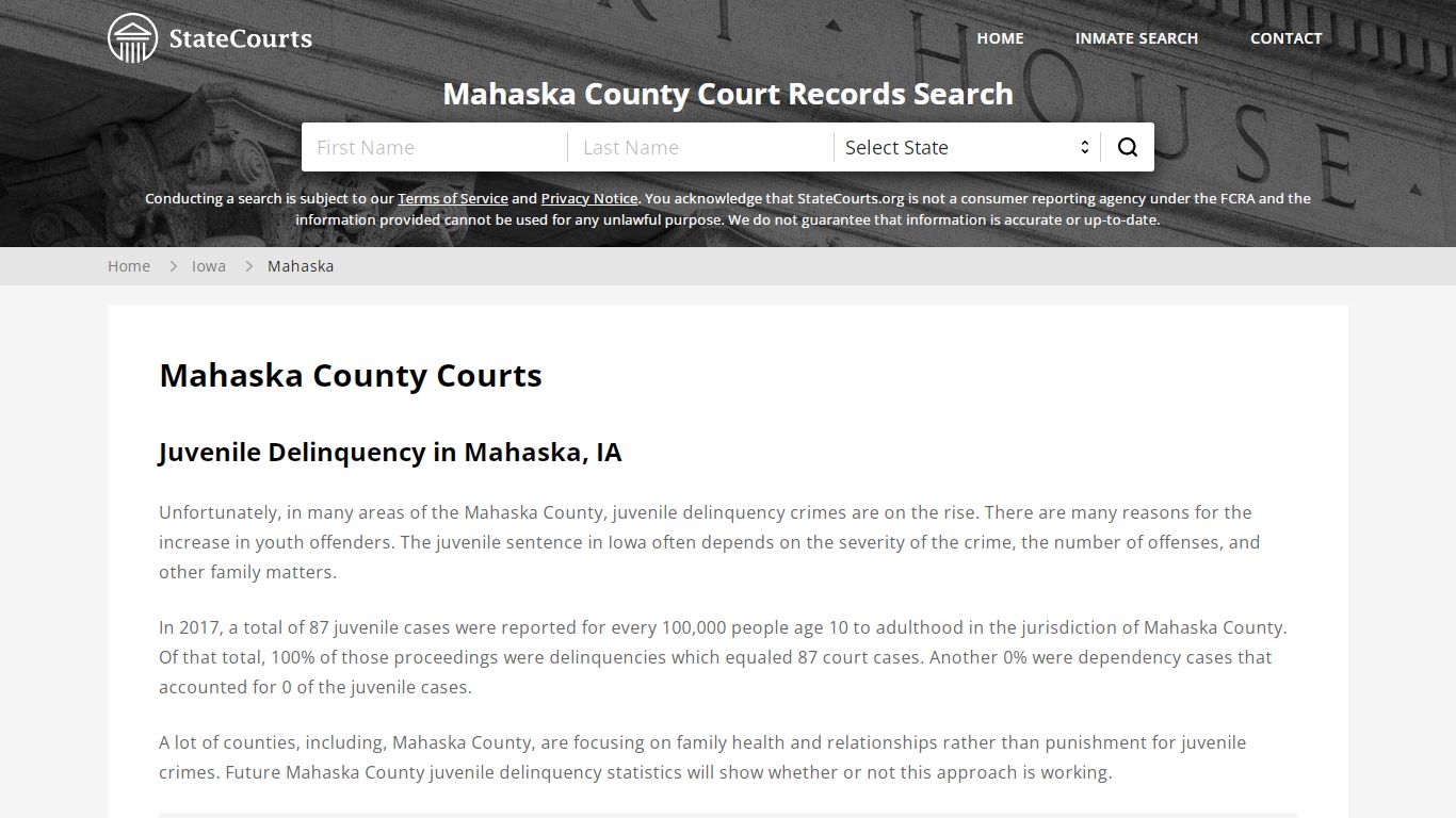 Mahaska County, IA Courts - Records & Cases - StateCourts