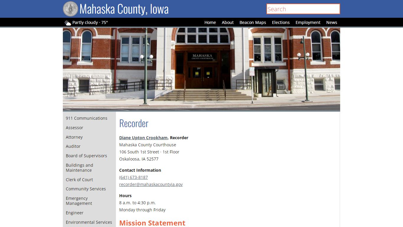 Recorder - Mahaska County, Iowa | mahaskacountyia.gov